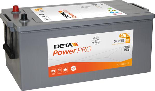 DETA DF2353 - Аккумуляторная батарея 235Ah DETA PROFESSIONAL POWER 12 V 235 AH 1300 A ETN 3 B0 518x279x240mm 58.67kg autodif.ru