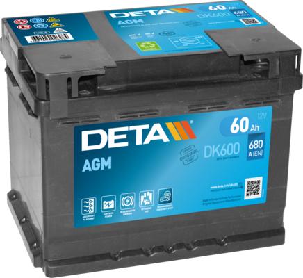 DETA DK600 - Стартерная аккумуляторная батарея, АКБ autodif.ru
