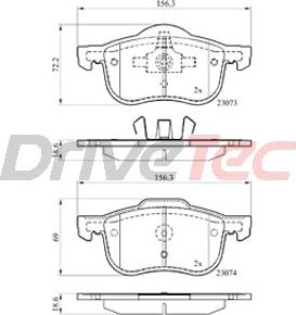 DriveTec DPAD1458 - Тормозные колодки, дисковые, комплект autodif.ru