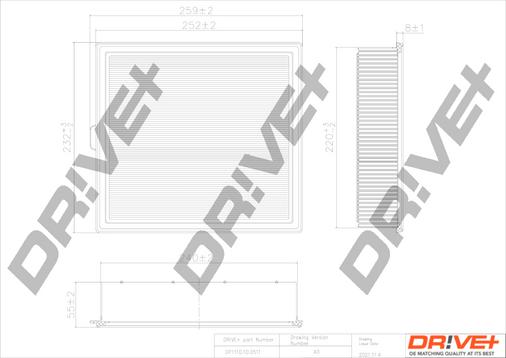 Dr!ve+ DP1110.10.0511 - Воздушный фильтр, двигатель autodif.ru