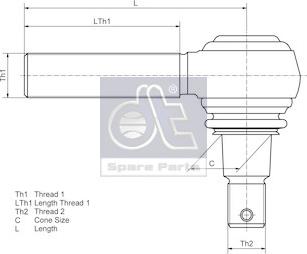 DT Spare Parts 3.63104 - наконечник рулевой поперечной тяги !M24x1.5/M30x1.5 RHT \VOLVO FL6 autodif.ru