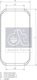DT Spare Parts 2.61021 - Воздушная подушка (опора пневматическая) autodif.ru