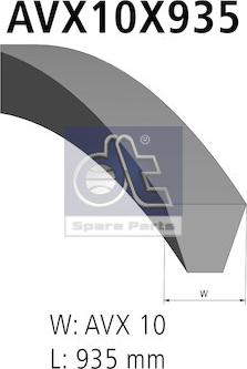 DT Spare Parts 2.21067 - Клиновой ремень, поперечные рёбра autodif.ru
