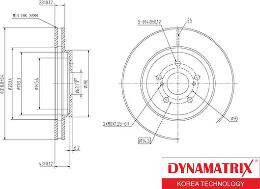 Dynamatrix DBD1544 - Тормозной диск autodif.ru