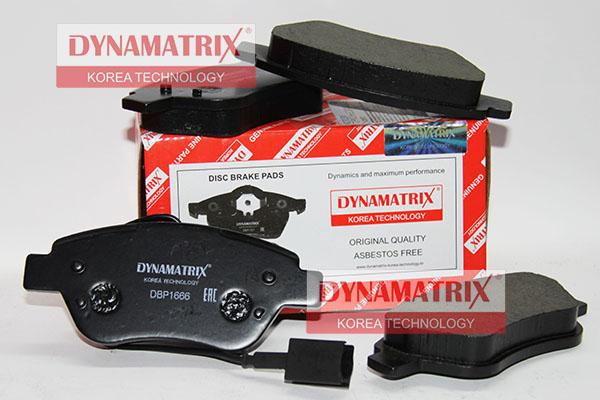 Dynamatrix DBP1666 - Тормозные колодки, дисковые, комплект autodif.ru