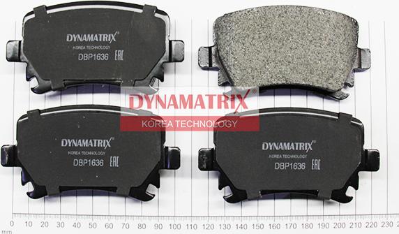 Dynamatrix DBP1636 - Тормозные колодки, дисковые, комплект autodif.ru