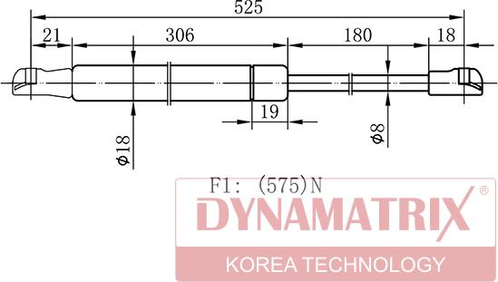 Dynamatrix DGS018051 - Газовая пружина, упор autodif.ru