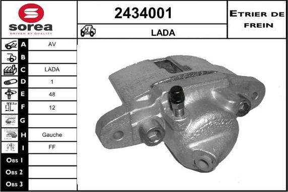 EAI 2434001 - Тормозной суппорт autodif.ru