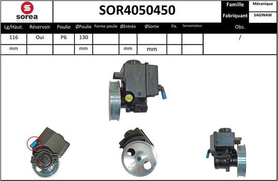EAI SOR4050450 - Гидравлический насос, рулевое управление, ГУР autodif.ru