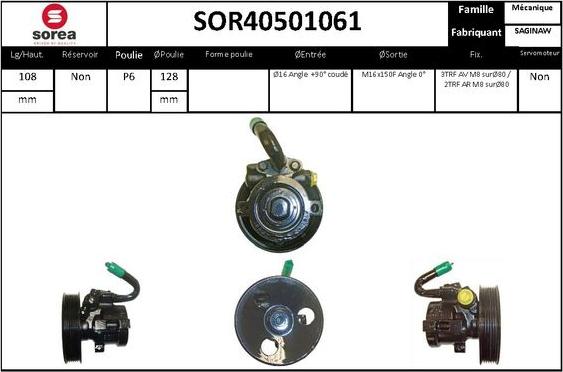 EAI SOR40501061 - Гидравлический насос, рулевое управление, ГУР autodif.ru