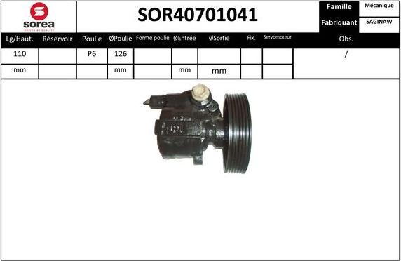 EAI SOR40701041 - Гидравлический насос, рулевое управление, ГУР autodif.ru