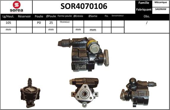 EAI SOR4070106 - Гидравлический насос, рулевое управление, ГУР autodif.ru