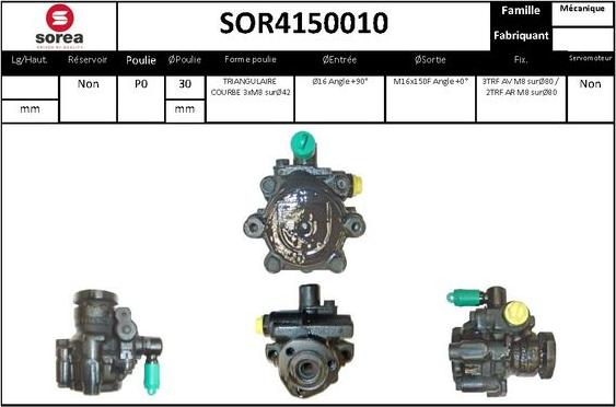 EAI SOR4150010 - Гидравлический насос, рулевое управление, ГУР autodif.ru