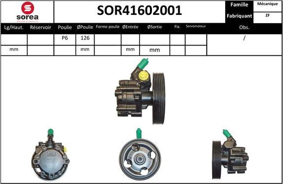 EAI SOR41602001 - Гидравлический насос, рулевое управление, ГУР autodif.ru