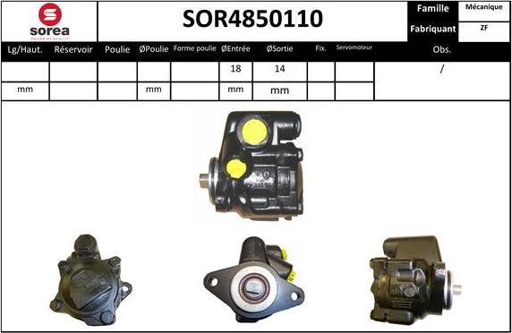 EAI SOR4850110 - Гидравлический насос, рулевое управление, ГУР autodif.ru