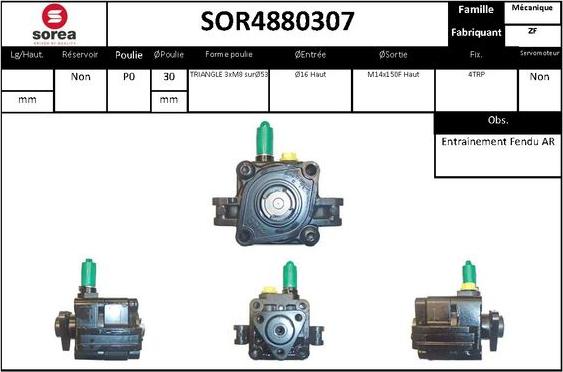 EAI SOR4880307 - Гидравлический насос, рулевое управление, ГУР autodif.ru