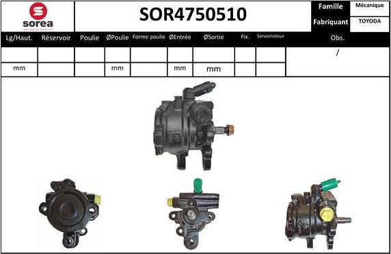 EAI SOR4750510 - Гидравлический насос, рулевое управление, ГУР autodif.ru