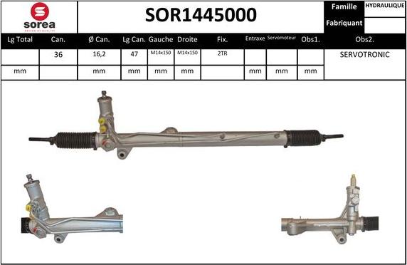 EAI SOR1445000 - Рулевой механизм, рейка autodif.ru