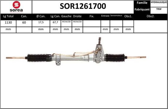 EAI SOR1261700 - Рулевой механизм, рейка autodif.ru
