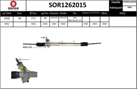 EAI SOR1262015 - Рулевой механизм, рейка autodif.ru