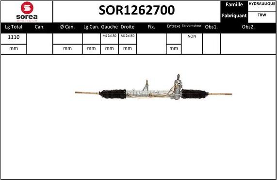 EAI SOR1262700 - Рулевой механизм, рейка autodif.ru