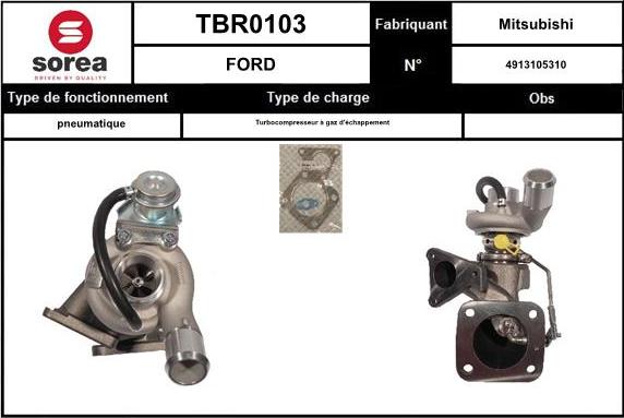 EAI TBR0103 - Турбина, компрессор autodif.ru