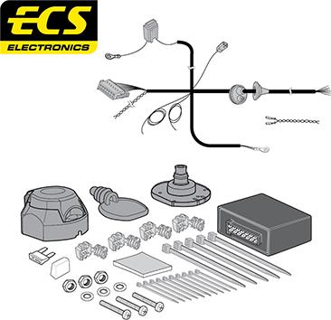 ECS BW02807U - Комплект электрики, прицепное оборудование autodif.ru