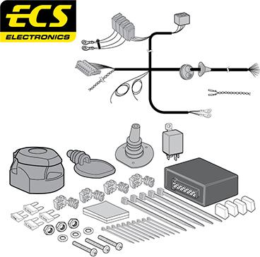 ECS BW02813U - Комплект электрики, прицепное оборудование autodif.ru