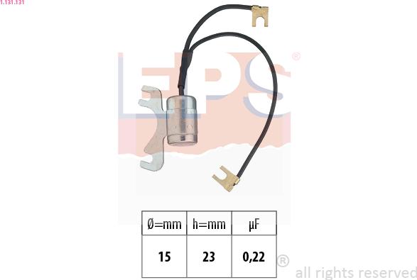 EPS 1.131.131 - Конденсатор, система зажигания autodif.ru