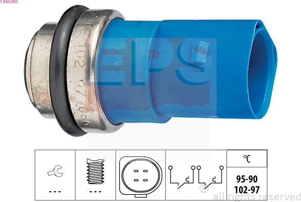 EPS 1.850.692 - Термовыключатель, вентилятор радиатора / кондиционера autodif.ru
