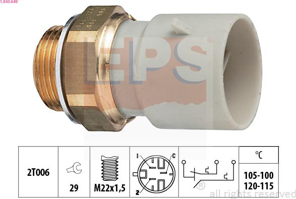 EPS 1.850.649 - Термовыключатель, вентилятор радиатора / кондиционера autodif.ru
