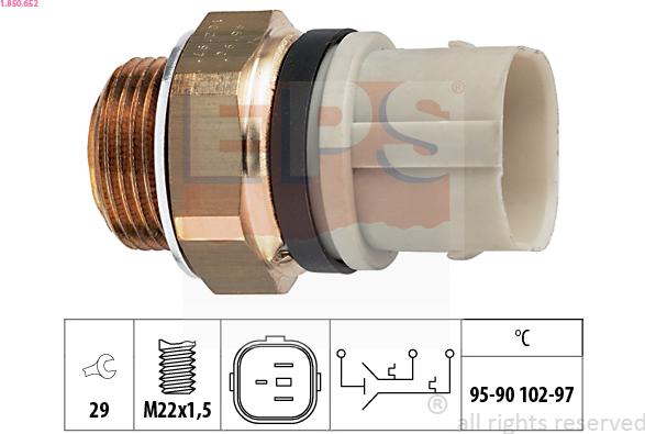 EPS 1.850.652 - Термовыключатель, вентилятор радиатора / кондиционера autodif.ru