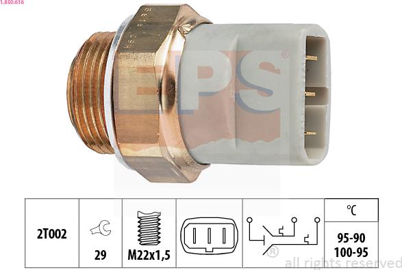 EPS 1.850.616 - Термовыключатель, вентилятор радиатора / кондиционера autodif.ru