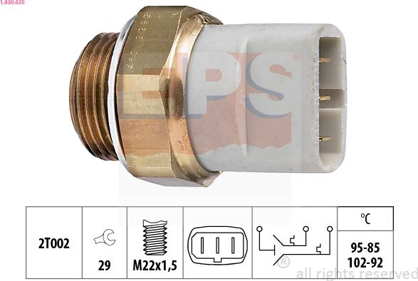 EPS 1.850.635 - Термовыключатель, вентилятор радиатора / кондиционера autodif.ru
