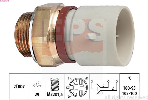 EPS 1.850.674 - Термовыключатель, вентилятор радиатора / кондиционера autodif.ru