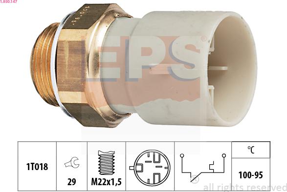 EPS 1.850.147 - Термовыключатель, вентилятор радиатора / кондиционера autodif.ru
