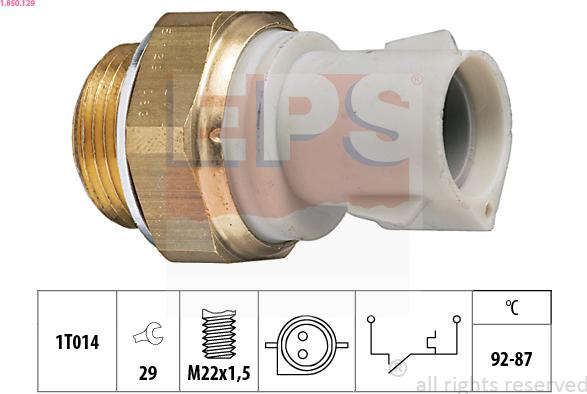 EPS 1.850.129 - Термовыключатель, вентилятор радиатора / кондиционера autodif.ru