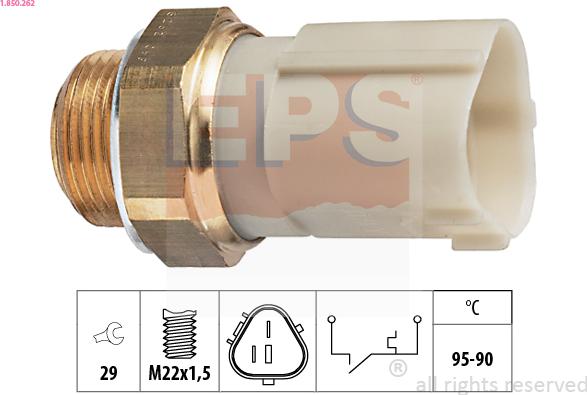 EPS 1.850.262 - Термовыключатель, вентилятор радиатора / кондиционера autodif.ru