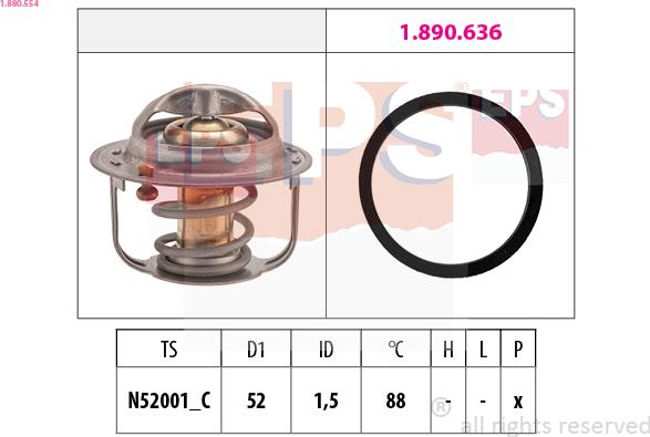 EPS 1.880.554 - Термостат охлаждающей жидкости / корпус autodif.ru