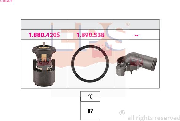 EPS 1.880.561K - Термостат охлаждающей жидкости / корпус autodif.ru