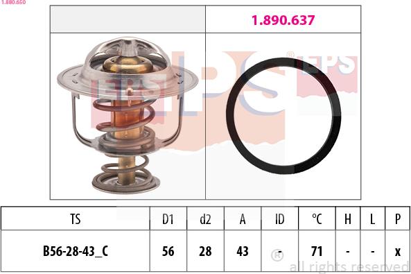 EPS 1.880.650 - Термостат охлаждающей жидкости / корпус autodif.ru