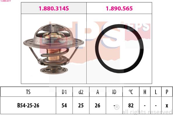 EPS 1.880.677 - Термостат охлаждающей жидкости / корпус autodif.ru