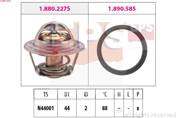 EPS 1.880.366 - Термостат охлаждающей жидкости / корпус autodif.ru
