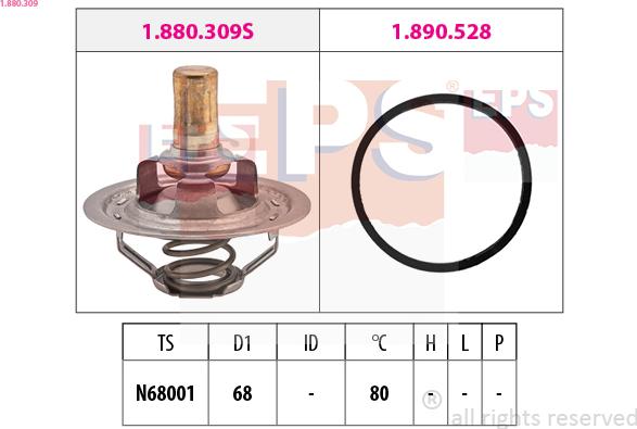 EPS 1.880.309 - Термостат охлаждающей жидкости / корпус autodif.ru