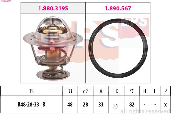 EPS 1.880.319 - Термостат охлаждающей жидкости / корпус autodif.ru
