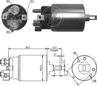 ERA ZM981 - Тяговое реле, соленоид, стартер autodif.ru