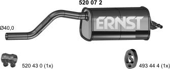 ERNST 520072 - Глушитель выхлопных газов, конечный autodif.ru