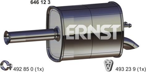 ERNST 646123 - Глушитель выхлопных газов, конечный autodif.ru