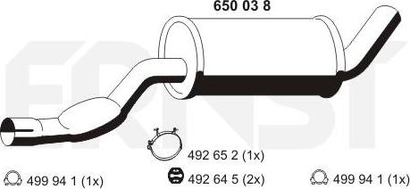 ERNST 650038 - Средний глушитель выхлопных газов autodif.ru