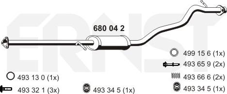ERNST 680042 - Средний глушитель выхлопных газов autodif.ru